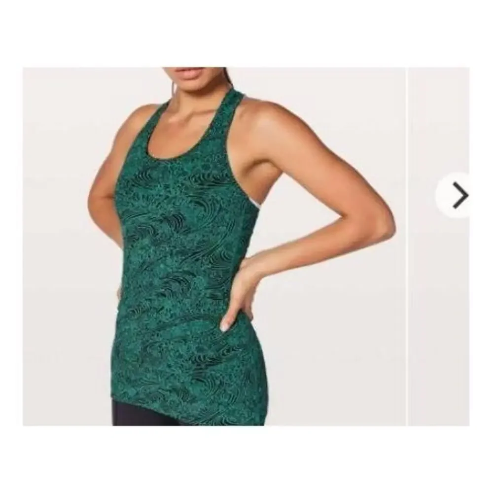 Lululemon Tank Top Womens Size 2 Kitakami Green Racerback Activewear Yoga